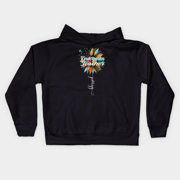 Blessed Kindergarten Teacher Kids Hoodie by Brande